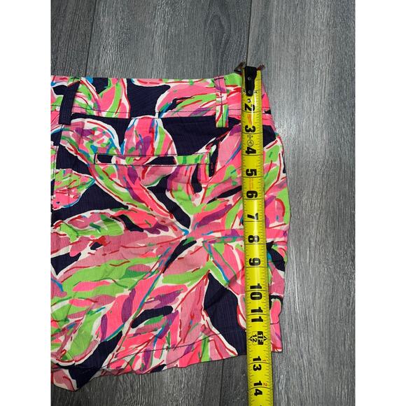 Lilly Pulitzer Print Callahan Shorts Navy Pink Green Tropical Size 10 A003140 - Picture 8 of 8